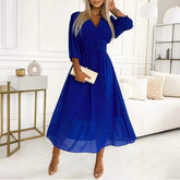Evelina™ - Elegant Chiffon Midi Dress